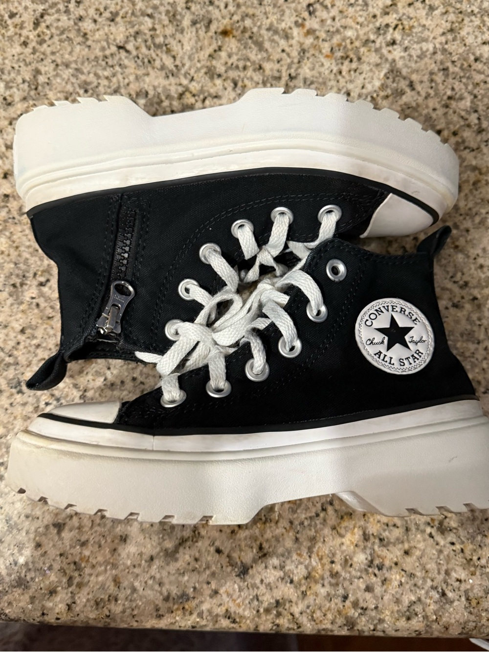 Converse Black & White Kids High-Top Platform Sneakers